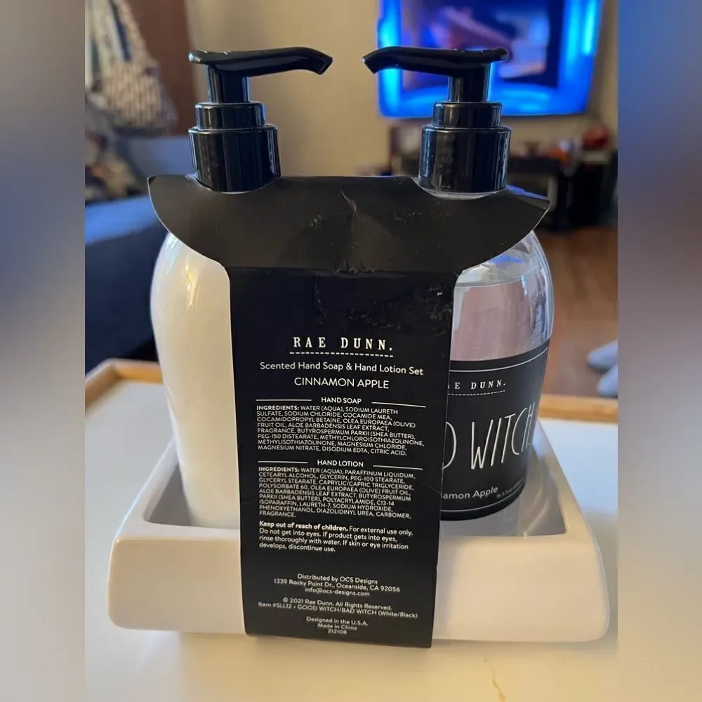 Rae Dunn Hand Soap & Lotuon Set Cinnamon Apple Scented